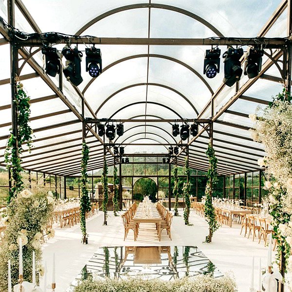 glass greenhouse, greenhouse wedding, large greenhouse